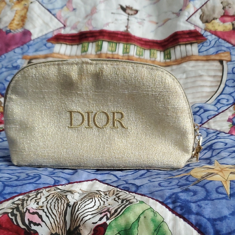 Dior Shimmering Gold Cosmetic Bag
